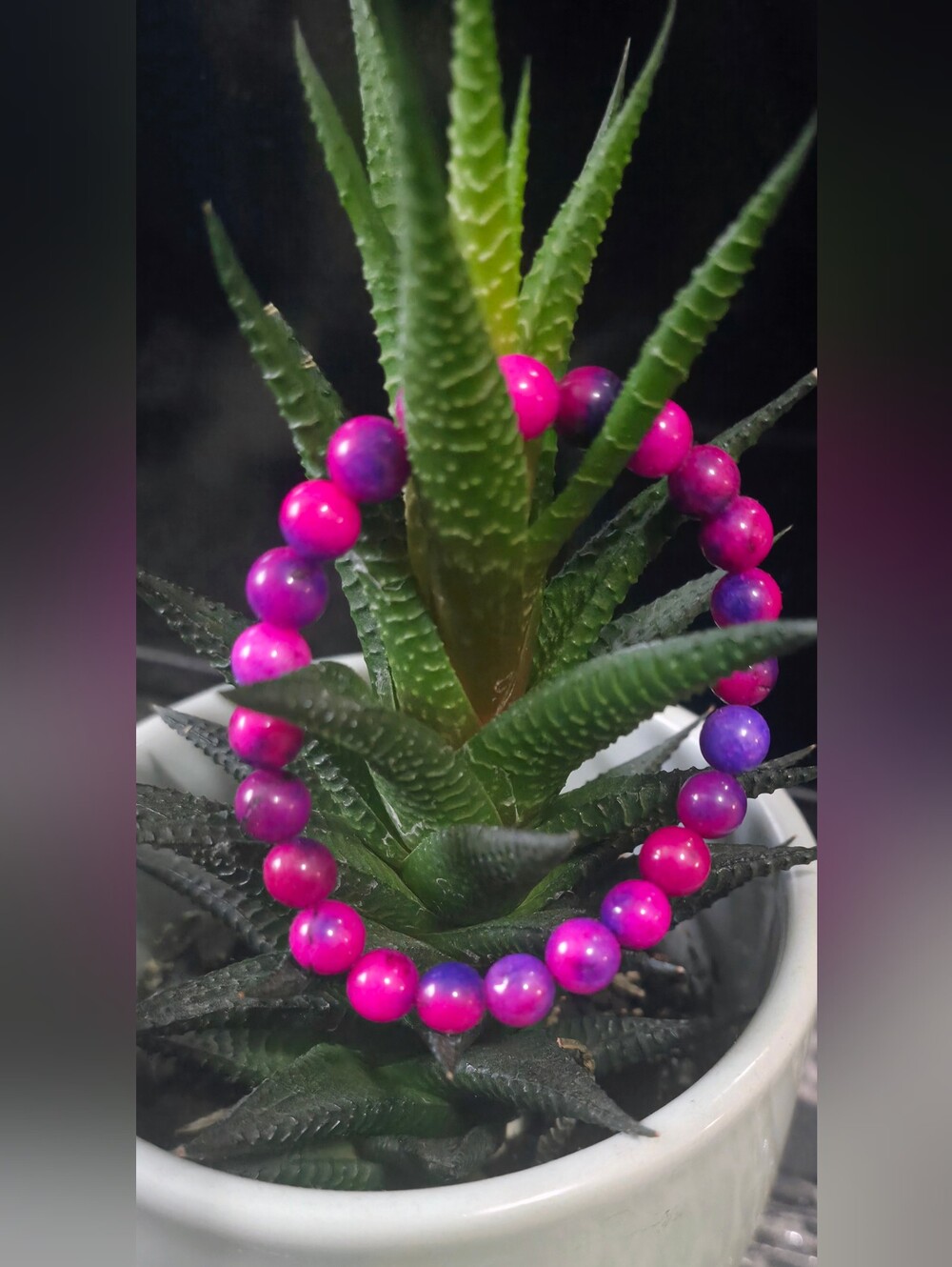 🥳4/$20 Pink & Purple Beaded Stretch Bracelet